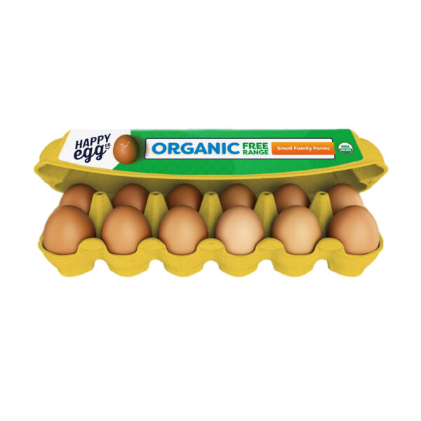 Happy Egg Organic Free Range Large Brown Eggs, 12 Count